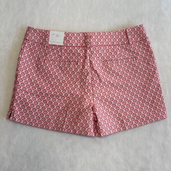 LOFT Jacquard Knit Riviera Shorts(2) Aztec Geometric Pattern Navy Pink Size 10 - Picture 16 of 16